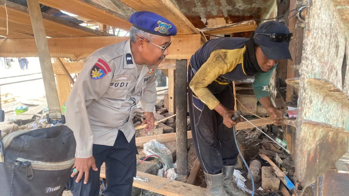 Cegah Kebakaran, Patroli Polairud Sasar Galangan Kapal di Juwana